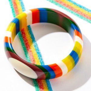 New! ZAD 🌈Retro Multi-Striped Bangle Bracelet